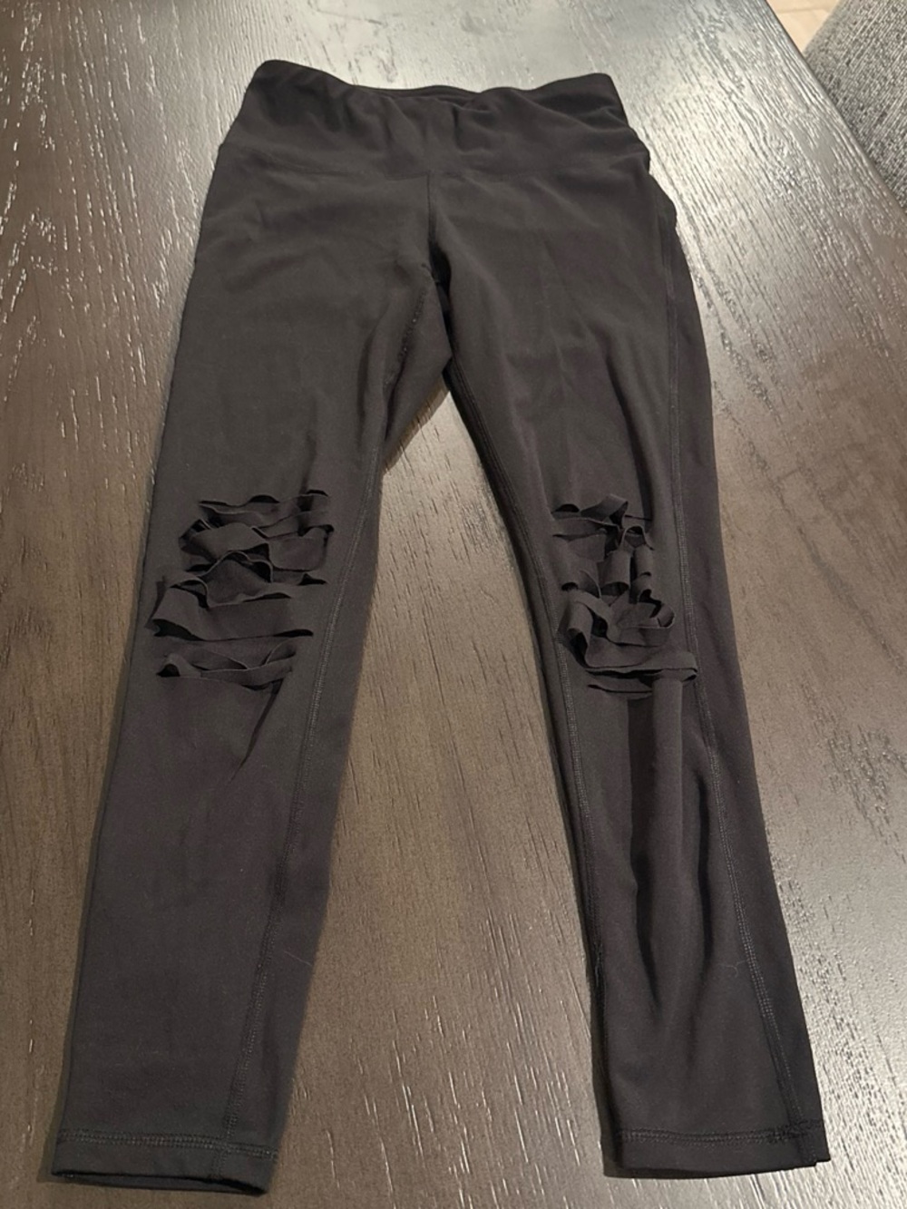 Mono B Black Distressed Knee Leggings